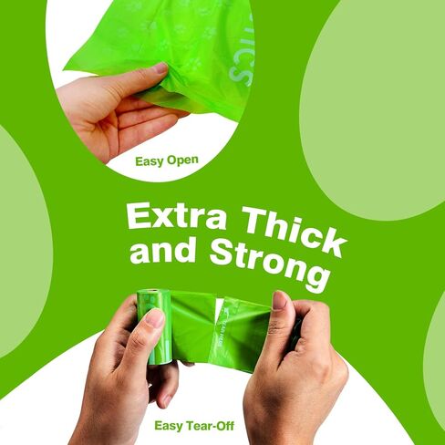 Typlastics Poop Bags for Dog Waste, 270 Count, with Dispenser, Unscented, 18 Pack of 15, Lime Green, 13 Inch x 9 Inch in Kuwait