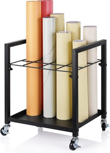 Blueprint Storage Rack Blueprint Holder Metal Blueprint Storage Cart with Wheels 12 Slots Roll File Holder for Home Office School to Storage Blueprint Poster Architectural (Black 12 Slots) in Kuwait