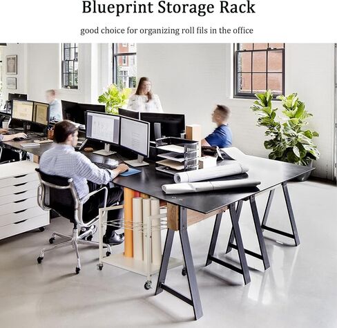 Blueprint Storage Rack Blueprint Holder Metal Blueprint Storage Cart with Wheels 12 Slots Roll File Holder for Home Office School to Storage Blueprint Poster Architectural (Black 12 Slots) in Kuwait