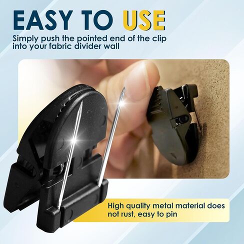 50 Pcs Cubicle Clips for Fabric Panels – Strong Hold Office Partition Hooks for Notes, Photos – Workspace Organization Accessories in Saudi Arabia