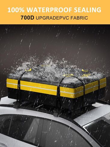 Car Rooftop Cargo Carrier Bag - 21 Cubic Feet Waterproof Soft Shell roof Cargo for Top of Vehicle with/Without Rack, Includes, Anti-Slip Mat, Storage Bag, Door Hooks in Saudi Arabia