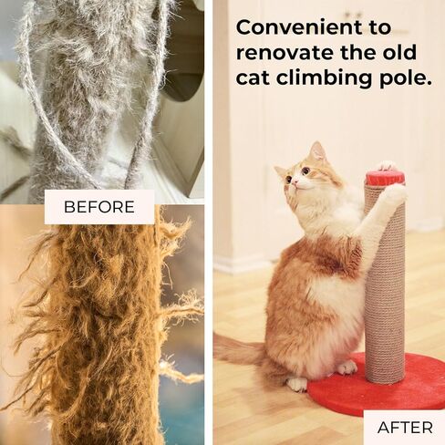 Natural Sisal Rope for Cat Scratcher,Cat Tree Rope Twine for Cat Scratching Post Replacement, Cat Tower with Scratch Post Repairing, Replace, Recovering and DIY（1/4 Inch by 33 Feet） in Kuwait