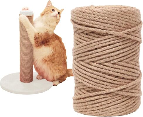 Natural Sisal Rope for Cat Scratcher,Cat Tree Rope Twine for Cat Scratching Post Replacement, Cat Tower with Scratch Post Repairing, Replace, Recovering and DIY（1/4 Inch by 33 Feet） in Kuwait