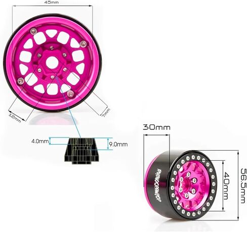 RhinoRC Beadlock Rims 1.9 Inch Wheels RC Rim Hub Aluminum Alloy Beadlock for Traxxas TRX4 TRX6 Redcat GEN7 GEN8 Rc4wd D90 Axial SCX10 II 90046 SCX10 III AXI03007 1/10 Crawler(Green 4PCS) in Kuwait