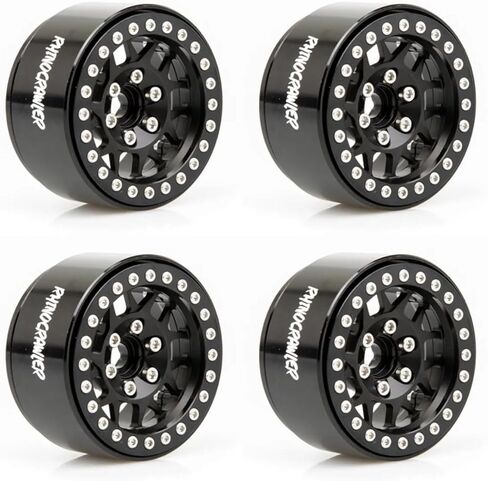 RhinoRC Beadlock Rims 1.9 Inch Wheels RC Rim Hub Aluminum Alloy Beadlock for Traxxas TRX4 TRX6 Redcat GEN7 GEN8 Rc4wd D90 Axial SCX10 II 90046 SCX10 III AXI03007 1/10 Crawler(Green 4PCS) in Kuwait