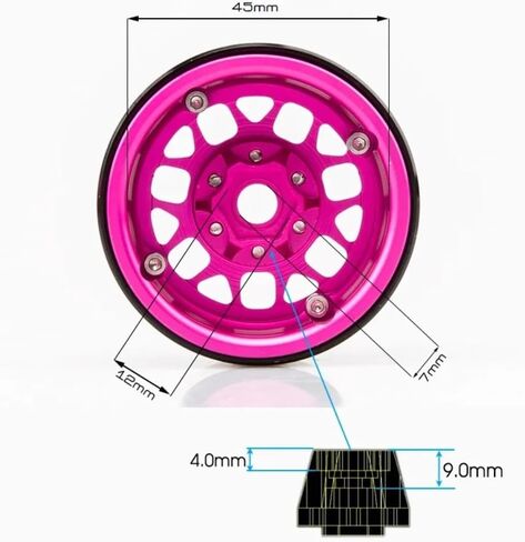 RhinoRC Beadlock Rims 1.9 Inch Wheels RC Rim Hub Aluminum Alloy Beadlock for Traxxas TRX4 TRX6 Redcat GEN7 GEN8 Rc4wd D90 Axial SCX10 II 90046 SCX10 III AXI03007 1/10 Crawler(Green 4PCS) in Kuwait