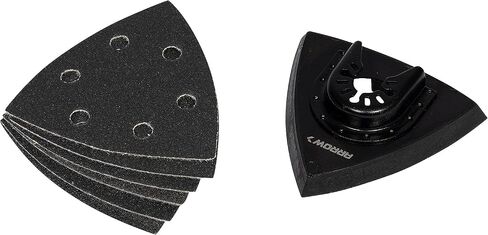 Arrow OSCTSV-1 Multipurpose Sanding Kit for Oscillating Tools for Wood and Metal, Universal, Fits Most Multitools, 10-Piece Set Includes Sanding Pad and 60-Grit, 120-Grit, and 240-Grit Sandpaper in Kuwait