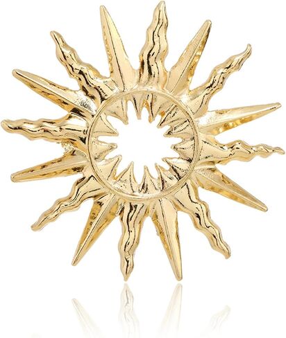 Gold Sun Brooch Pin for Women Men Dainty Tone Celestial Brooches Sunshine Sun Lapel Pin Charm Clothes Accessories Fashion Bag Hat Jacket Badges Birthday Holiday Jewelry Gift (Gold) in Saudi Arabia