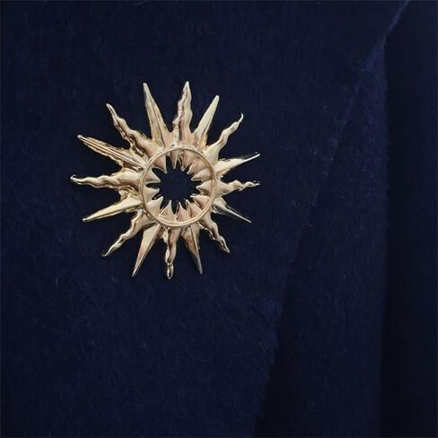 Gold Sun Brooch Pin for Women Men Dainty Tone Celestial Brooches Sunshine Sun Lapel Pin Charm Clothes Accessories Fashion Bag Hat Jacket Badges Birthday Holiday Jewelry Gift (Gold) in Saudi Arabia