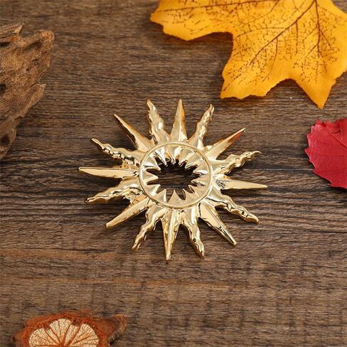 Gold Sun Brooch Pin for Women Men Dainty Tone Celestial Brooches Sunshine Sun Lapel Pin Charm Clothes Accessories Fashion Bag Hat Jacket Badges Birthday Holiday Jewelry Gift (Gold) in Saudi Arabia