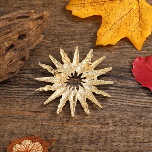 Gold Sun Brooch Pin for Women Men Dainty Tone Celestial Brooches Sunshine Sun Lapel Pin Charm Clothes Accessories Fashion Bag Hat Jacket Badges Birthday Holiday Jewelry Gift (Gold) in Saudi Arabia