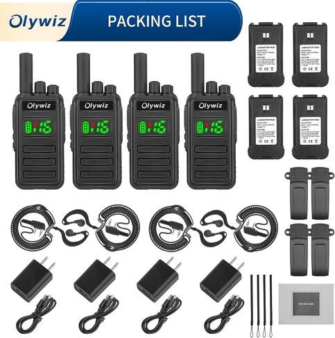 HTD825 Long Range Two Way Radio with Hidden Display Rechargeable Walkie Talkies with Earpieces Handheld Ham Radio with VOX Function and 2500 mAh Li-ion Battery and USB-C Charger (2 Pack) in Saudi Arabia