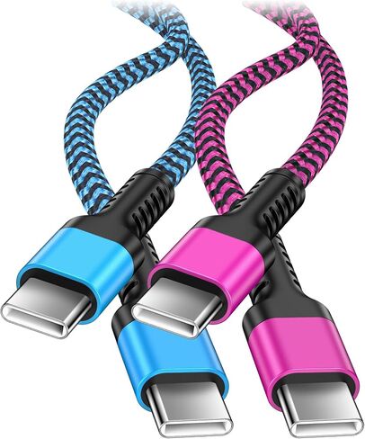 iPhone Charger Cable, 3/6/10FT USB C to USB C Fast Charging Cord, 20W PD3.0 Data Syning for iPhone 16 Pro Max/16 Pro/16 Plus/16/15Pro Max/15 Pro/15Plus/15, Braided Wire for Android Auto &Apple CarPlay in Saudi Arabia