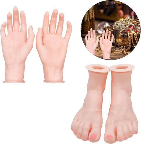 Versatile Silicone Hand and Foot Models Adjustable Silicone Hand Foot Shape Models for Beauty Artists Accessory Display in Saudi Arabia