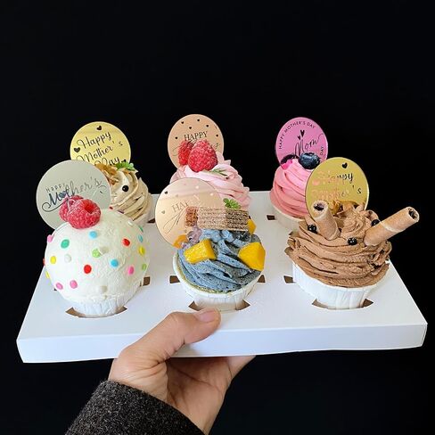 قبعات كب كيك في اليوم السعيد 40pcs أكريليك أمهات يوم كعكة أعلى من أكريليك كعكة القرم in Kuwait