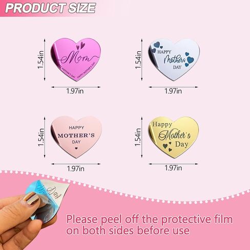 Happy Mother‘s Day Cupcake Toppers 40Pcs Acrylic Mothers Day Cake Topper Acrylic Cake Disc Heart Shape Mirror Mother‘s Day Cake Picks For Mothers Day Decorations in Kuwait