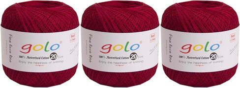 golo 3 Balls Crochet Thread Size 20 Embroidery Thread Crochet Yarn for Hand in Kuwait