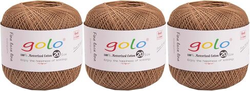 golo 3 Balls Crochet Thread Size 20 Embroidery Thread Crochet Yarn for Hand in Kuwait