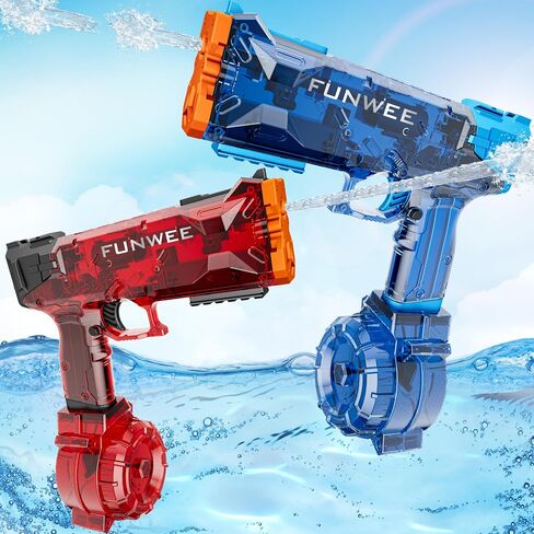 2 Pack Electric Water Guns, Full Automatic Electric Squirt Gun High Capacity 500+ Water Blasts, Long Range Water Pistol Blaster Soaker, Summer Outdoor Pool Auto Water Toy for Adult Kid in Saudi Arabia