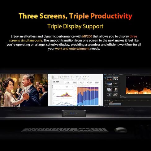 Blackview Mini Gaming PC, MP200 Intel i5-11400H(4.50GHz) Mini PC Windows 11 Pro, 16GB DDR4 512GB SSD, 6 Cores 12 Threads, Mini Desktop Computer 4K-Triple-Screen, Gigabit Ethernet, WiFi6 BT5.2 USB3.0×4 in Saudi Arabia