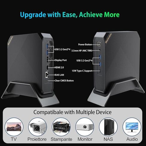 Blackview Mini Gaming PC, MP200 Intel i5-11400H(4.50GHz) Mini PC Windows 11 Pro, 16GB DDR4 512GB SSD, 6 Cores 12 Threads, Mini Desktop Computer 4K-Triple-Screen, Gigabit Ethernet, WiFi6 BT5.2 USB3.0×4 in Saudi Arabia