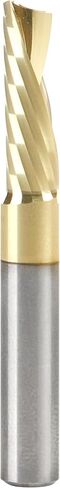 أداة Amana Tool 51778-Z SC دوامة O فلوت مفرد، قطع ألومنيوم 1/8 عمق × 3/4 قناة × 1/4 SHK × 2-1/2 بوصة طويلة لقمة توجيه مطلية بـ ZrN مع لمسة نهائية مرآة in Kuwait