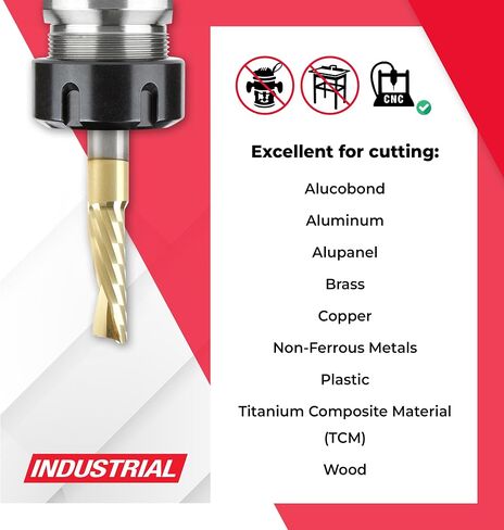 أداة Amana Tool 51778-Z SC دوامة O فلوت مفرد، قطع ألومنيوم 1/8 عمق × 3/4 قناة × 1/4 SHK × 2-1/2 بوصة طويلة لقمة توجيه مطلية بـ ZrN مع لمسة نهائية مرآة in Kuwait