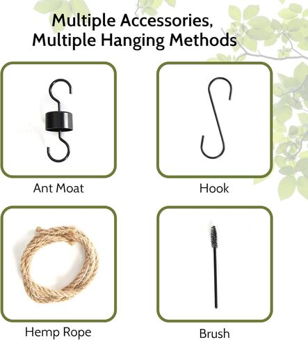 Hummingbird Feeder, Hand Blown Glass Hummingbird Feeders for Outdoors, Never Fade, 28 Fluid Ounces, 4 Feeding Metal Stations, Garden Backyard Decorative, Present for mom(Rainbow) in Kuwait