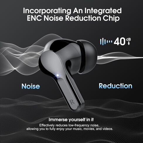 Wireless Earbuds, Bluetooth 5.3 Headphones HiFi Stereo, Bluetooth Earbuds with ENC Noise Cancelling Mic, IP7 Waterproof in Ear Earphones, 48H, LED Display Ear buds for Pad Phones Workout Sports, Blue in Saudi Arabia