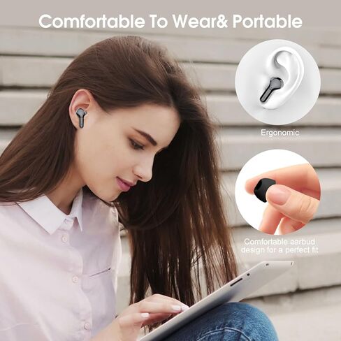 Wireless Earbuds, Bluetooth 5.3 Headphones HiFi Stereo, Bluetooth Earbuds with ENC Noise Cancelling Mic, IP7 Waterproof in Ear Earphones, 48H, LED Display Ear buds for Pad Phones Workout Sports, Blue in Saudi Arabia