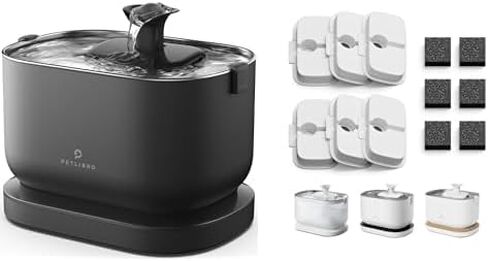 Bundle of PETLIBRO Cat Water Fountain, Cordless Pet Water Fountain Battery Operated+4 Packs Replacement Filters for Dockstream Cat Water Fountain WF005 WF115 WF105, 2 Months Set of Replacement Filters in Saudi Arabia