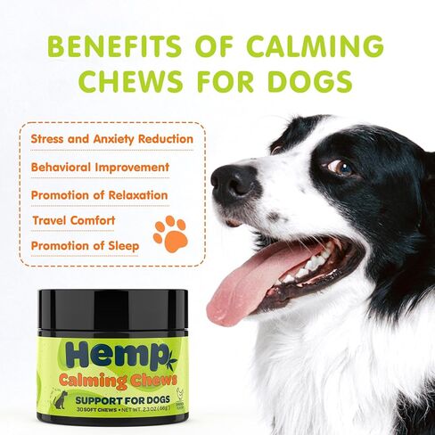 Zingly Hemp Calming Chews for Dogs Calming Treats Chews - Anxiety Relief Treats, Separation Anxiety Relief for Dogs Calming Treats Pet Calming Care Chews for Anti Anxiety Dogs, Bacon, 30 Counts in Kuwait