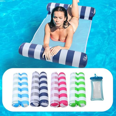 2/4-Pack, Cylindrical Striped Dual Tube Swimming Pool Float Adult Swimming Ring, Swimming Pool Float Adult, Swimming Pool Accessories, Made of PVC Material. Suitable for Playing On Beaches, Pools, in Saudi Arabia