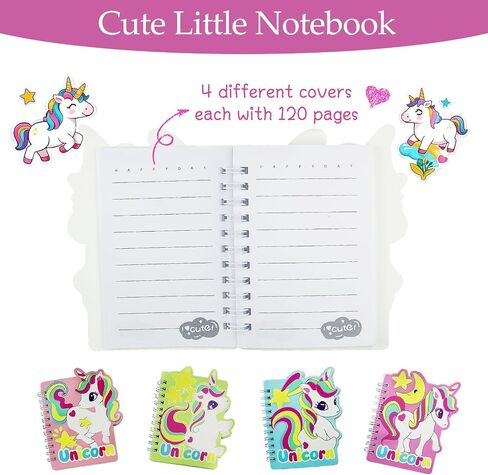 Small Cute Notebooks Set Of 4 -Journal Set for Kids Birthday Christmas Gift School Travel Secret Diary,Pocket Spiral Notebooks With Lined Pages in Saudi Arabia