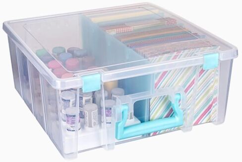 ArtBin Super Satchel Compartment Box - Stackable Durable Art Storage with 8 Removable Compartments, Smart Closure, and Portable Design for Craft Supplies, Threads, Ribbons, Paint Tubes in Saudi Arabia