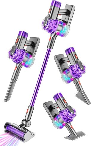 4-in-1 Kids Vacuum That Really Works, Toddler Pretend Play Cleaning Toy Set with Real Suction, Toys Working Cleaner Birthday Idea for 3 4 5 6 7+ Year Girl Boy (Purple) in Saudi Arabia