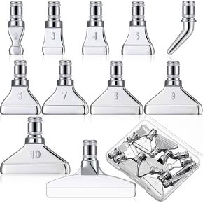 Moxweyeni 11 قطعة من الماس المعادن المعدنية أكياس DIY Diamond Paint Metal Pen Tips 11 Styles Multi Placer Tips 5D ملحقات اللوحة الفولاذ المقاوم للصدأ استبدال رؤوس القلم (الفضة)