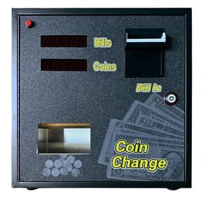 Dollar Bill Coin Changer - الوصول إلى الباب الأمامي 6 نقاط قفل وأمن تصاعد الجدار ، يحمل 2500 قطعة نقدية و 1000 ملاحظة بنكية ، فاتورة إلى عملة من أجل Arcade أو Bar أو Game Room أو Laundromat أو الرموز المميزة