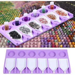 Painting Diamond Accessories Tray Organizer Art Beads Sorting Storage containers Tools Kits for Glitter Rhinestones 5D Embroidery DIY Crafts 6 Slots Trays Holder for DIY Diamond Art Craft Painting Kit
