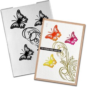 3-D Textured Impressions Embossing Folder, Flower Background Embossing Folder for Card Making, Sunflower Butterfly DIY Plastic Scrapbooking Photo Album Card Paper DIY Craft Decoration Template Mold