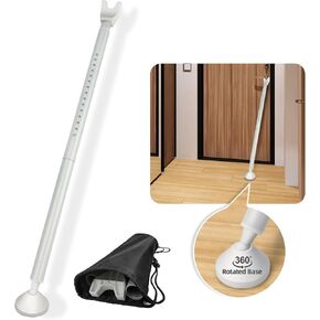 Thicken Door Security Bar for Safety, Adjustable Length Up to 46In, 360° Flexible Base,Portable Sliding Door Stopper Security Bar