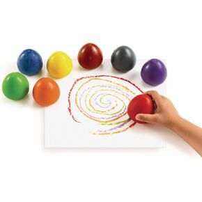 Colorations® Chubby Non-Toxic Crayons for Toddlers, Palm Grip Eggs, Set of 8 Colors, Shape is Easy for Young Children Grip, Hold & Draw, Crayons glide easily, Non Toxic Crayons, Kids Crayons