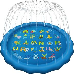 وسادة Splash "Under the Sea" ، Toddler Outdoor Toys Spray Water For 3+ ، أطفال خارج الرشاش ، حصيرة لعب التبريد للتعلم ، متعة الصيف للبنين والبنات في الساحات (67 بوصة ، أزرق)