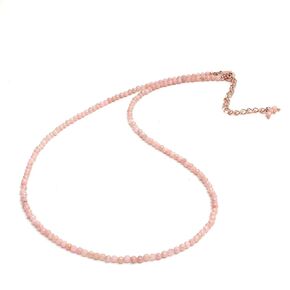 GEMPIRES NOTARY PINK OPAL GEMSTONE NETLACE لنساء للنساء مجوهرات قلادة مزخرفة أكتوبر هدايا الحجر المولد - سلسلة قابلة للتعديل من الذهب الوردي 18 بوصة