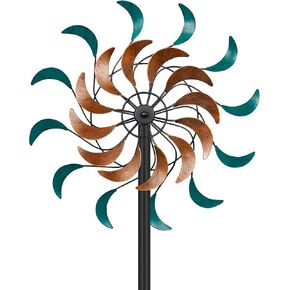 Wind Spinners Outdoor - Metal Windmill for Yard and Garden, Kinetic Wind Sculptures with Stake, Ideal Artistic Decor Gift (13'' W x 54'' H)