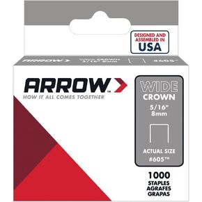 Arrow Fastener 605 Wide Crown Swingline Type Heavy Duty 5/16-Inch Staples, 1,000-Pack