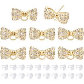 Benecreat 8pcs حقيقية 14K الذهب المطلي بالنحاس المكعب الكعبي kirring stud ، ونتائج قرط البوكونت مع حلقات و 30 ٪