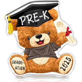 Pre K Graduation Gifts for Graduates Students Class of 2025 Acrylic Pre-K Graduation Gifts for Daughter Son Graduates Teddy Bear Animal Keepsake Paperweight Pre K Graduation Party Decorations