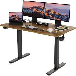Electric Standing Desk Adjustable Height, 32x20 Inches Sit Stand up Desktop for Home Office, Ergonomic Rising Computer Table with Memory Preset, Black