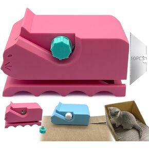 Cat Scratcher Cardboard Strip Cutter ، ثلاثية من الورق المقوى المطبوع ثلاثي الأبعاد ، أداة خدش Cat DIY ، هدية لمحبي القط (الوردي)